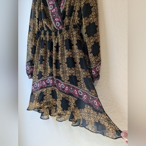 Guess Olena Medallion Print A-Line Smocked Chiffon Midi Dress Glam Mobwife - Picture 8 of 13